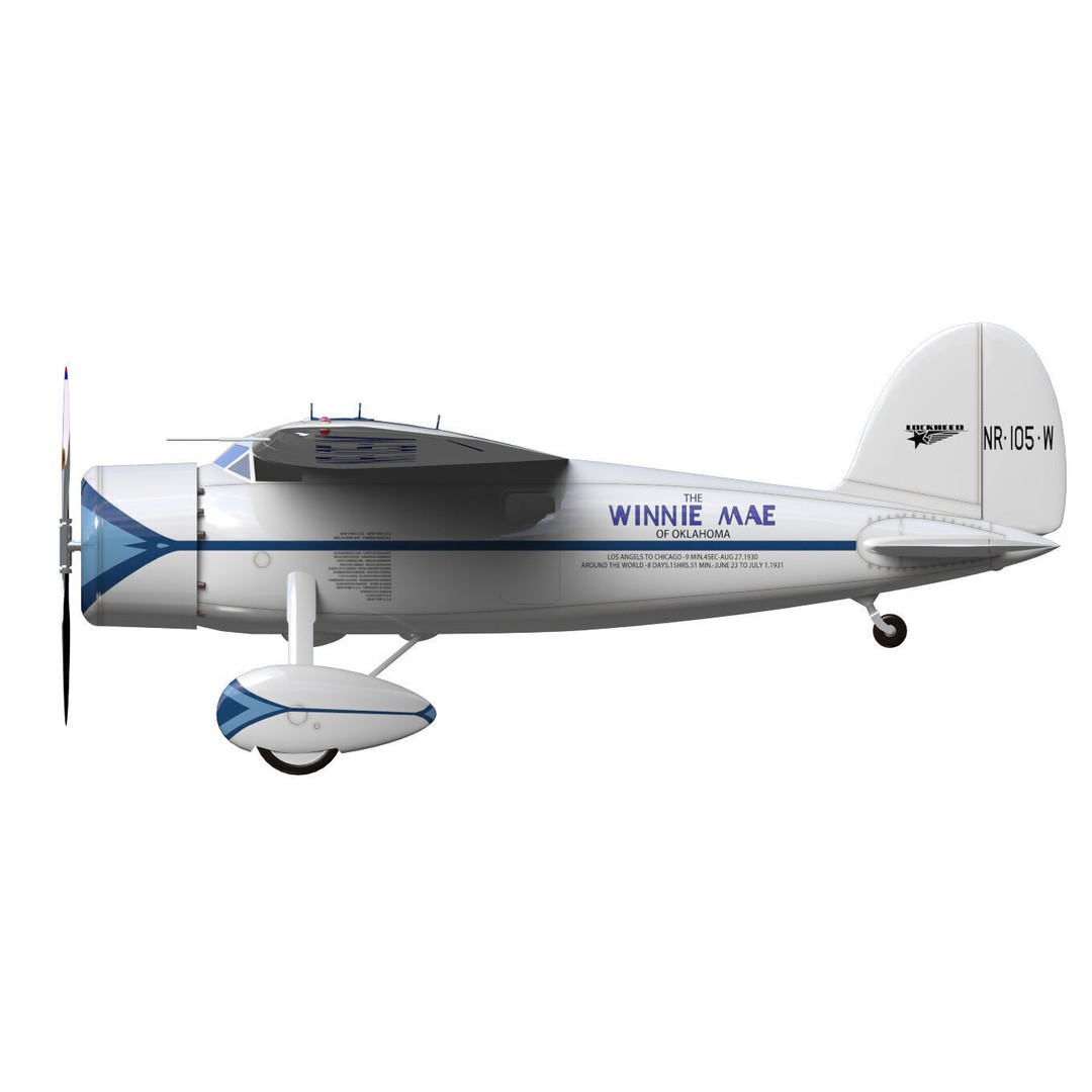 Lockheed Vega 5B 3D Model – Historic Aircraft, High Poly, FBX - View 11