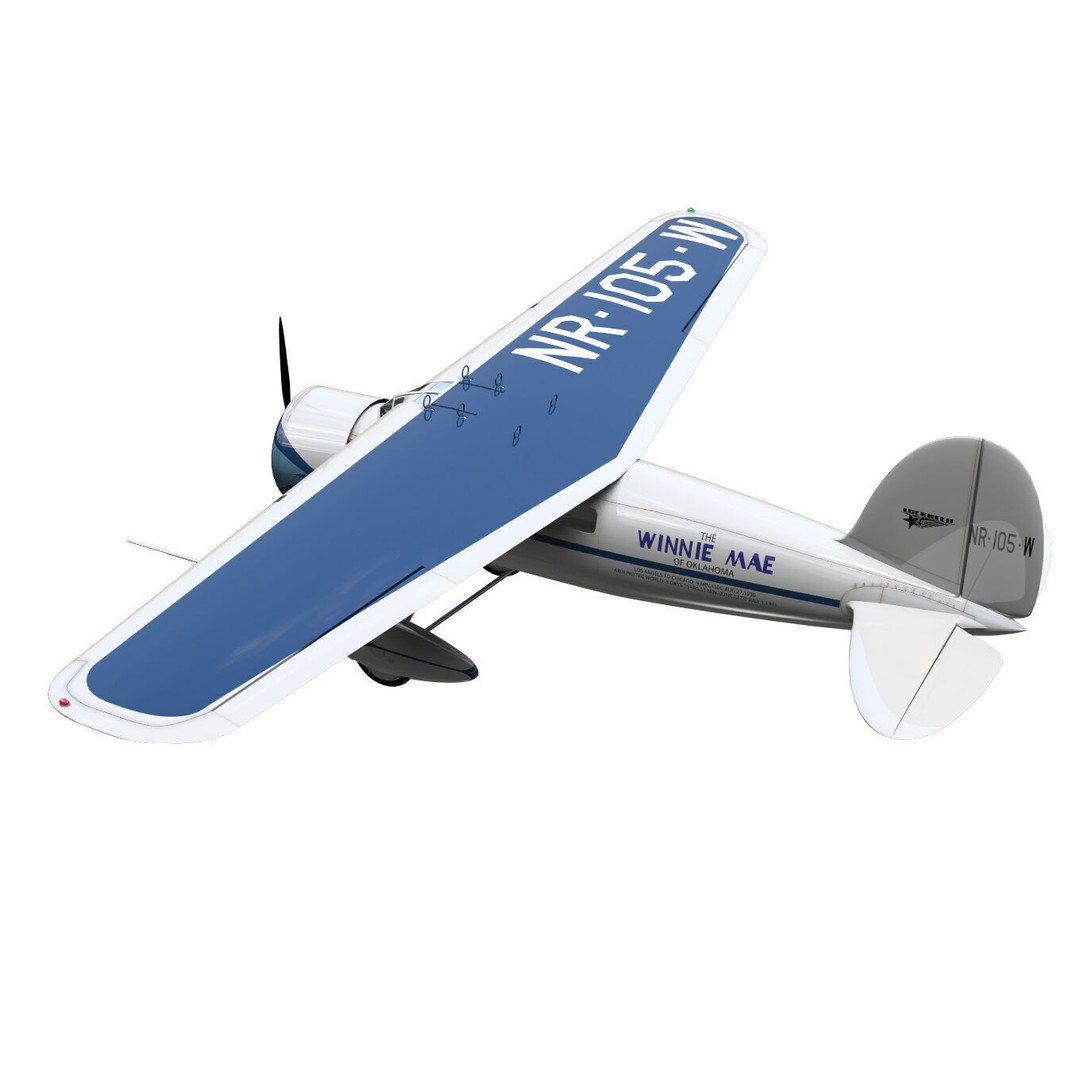 Lockheed Vega 5B 3D Model – Historic Aircraft, High Poly, FBX - View 3