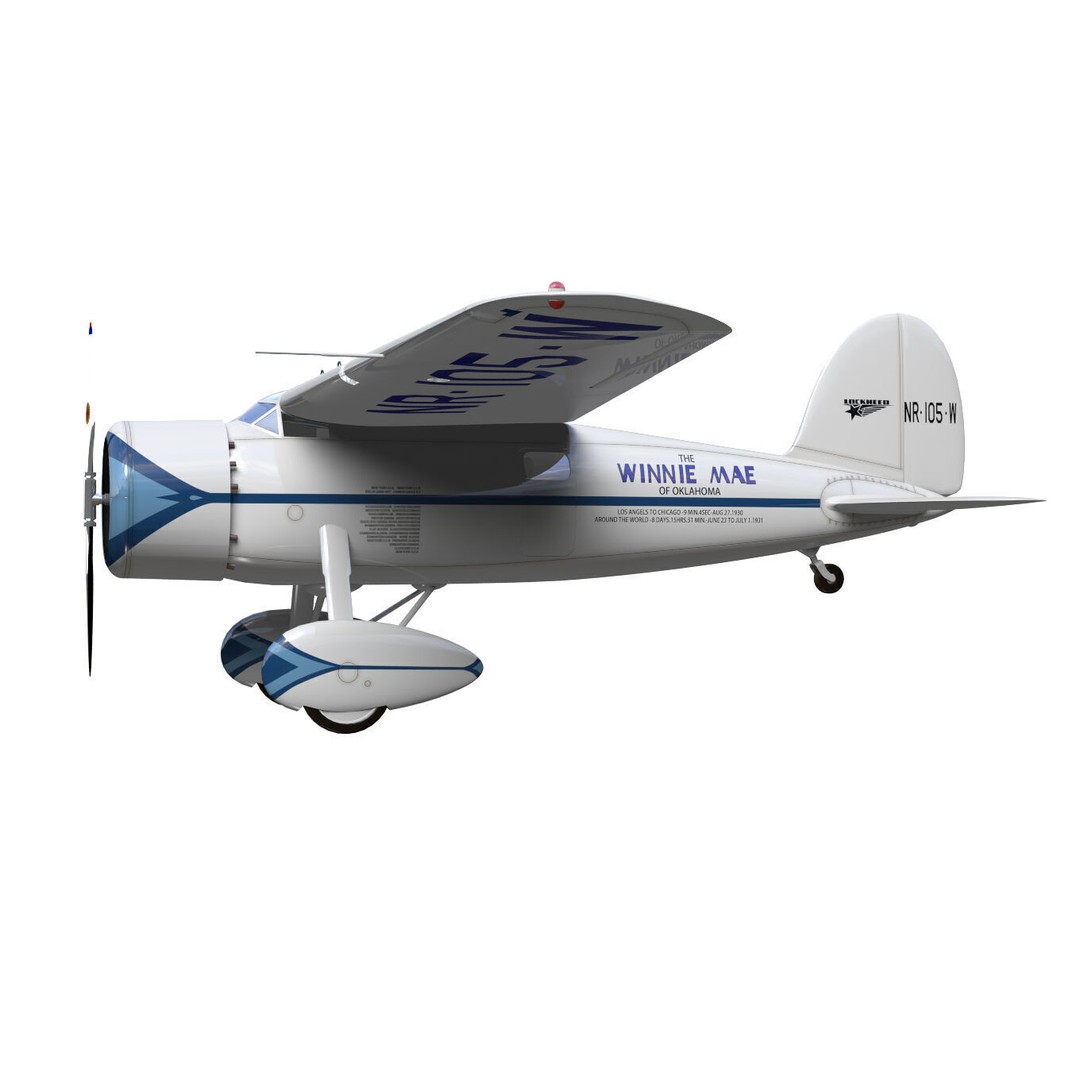 Lockheed Vega 5B 3D Model – Historic Aircraft, High Poly, FBX - View 4