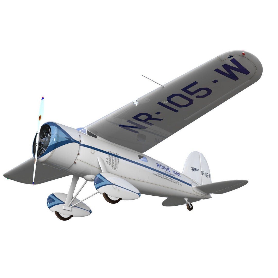Lockheed Vega 5B 3D Model – Historic Aircraft, High Poly, FBX - View 5