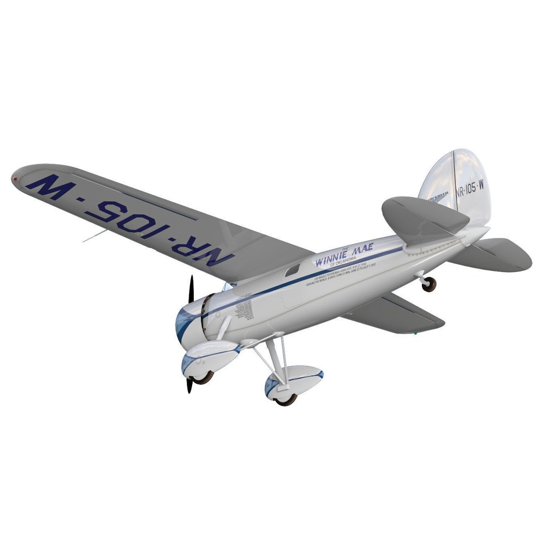 Lockheed Vega 5B 3D Model – Historic Aircraft, High Poly, FBX - View 7