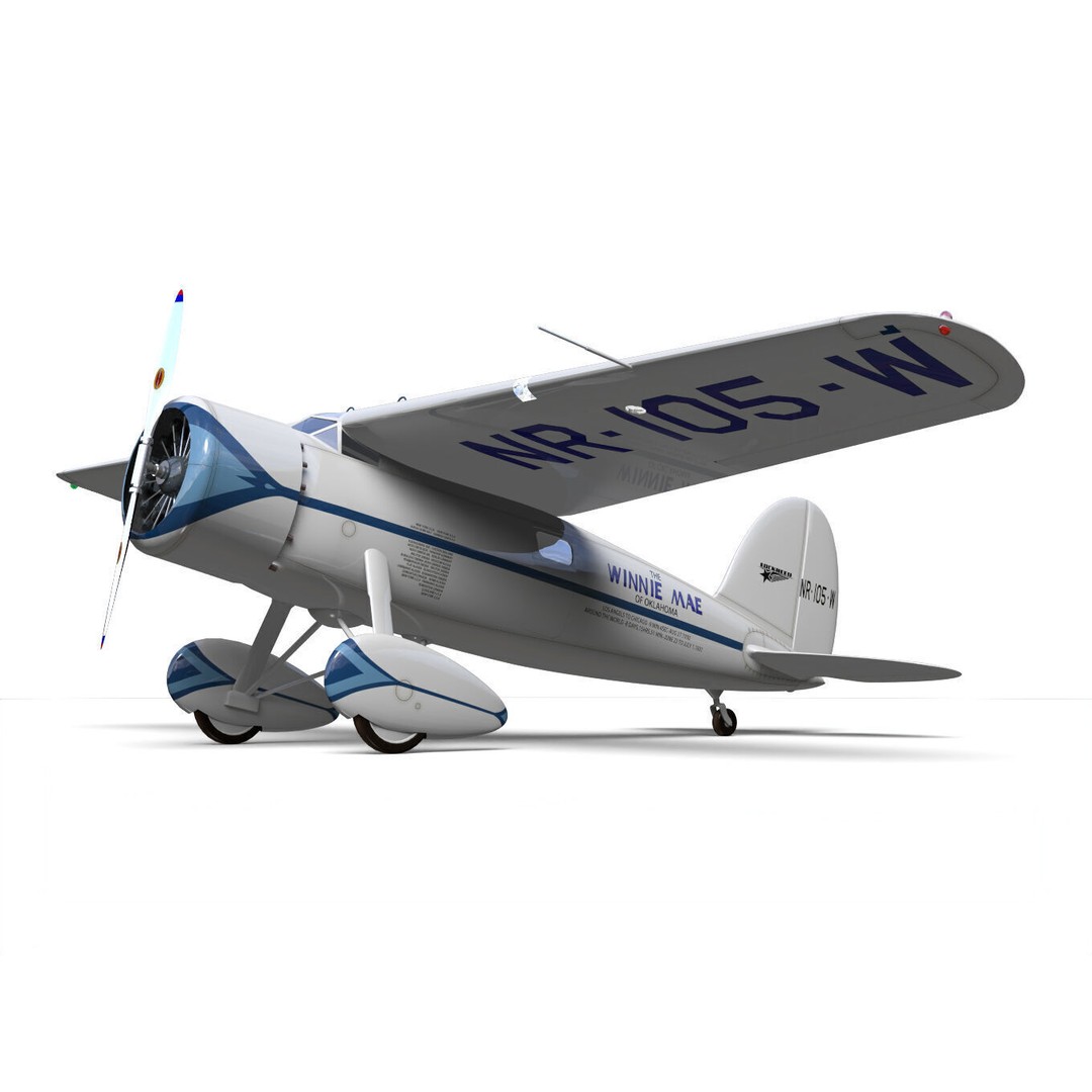 Lockheed Vega 5B 3D Model – Historic Aircraft, High Poly, FBX - View 8
