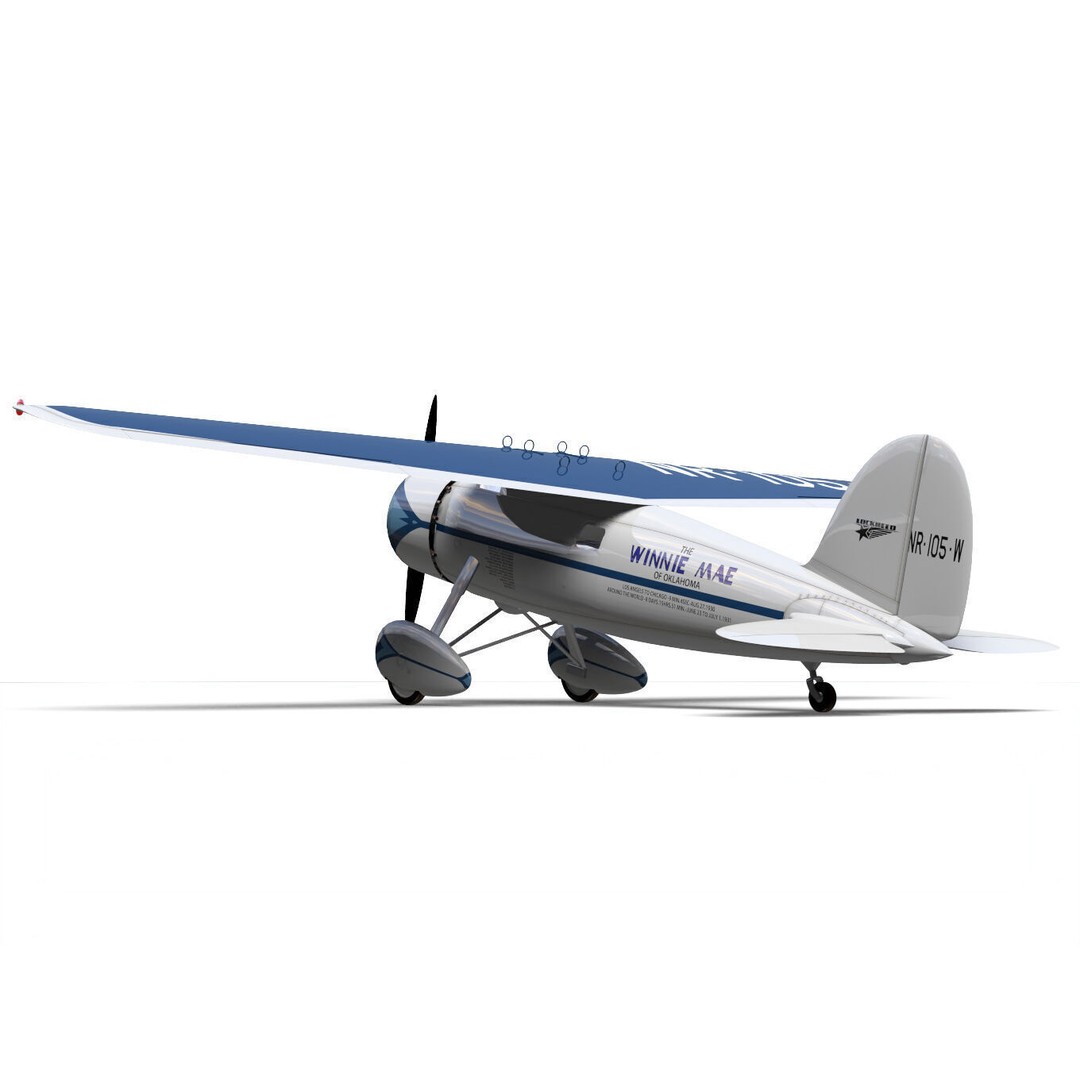 Lockheed Vega 5B 3D Model – Historic Aircraft, High Poly, FBX - View 9