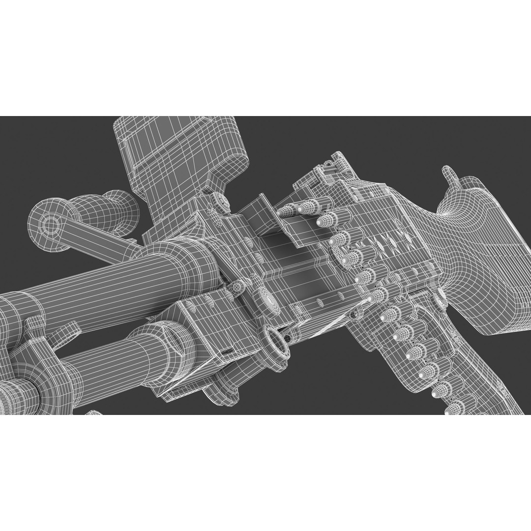 FN MAG Machine Gun 3D Model – High Poly Game Asset, FBX, OBJ, Blender
