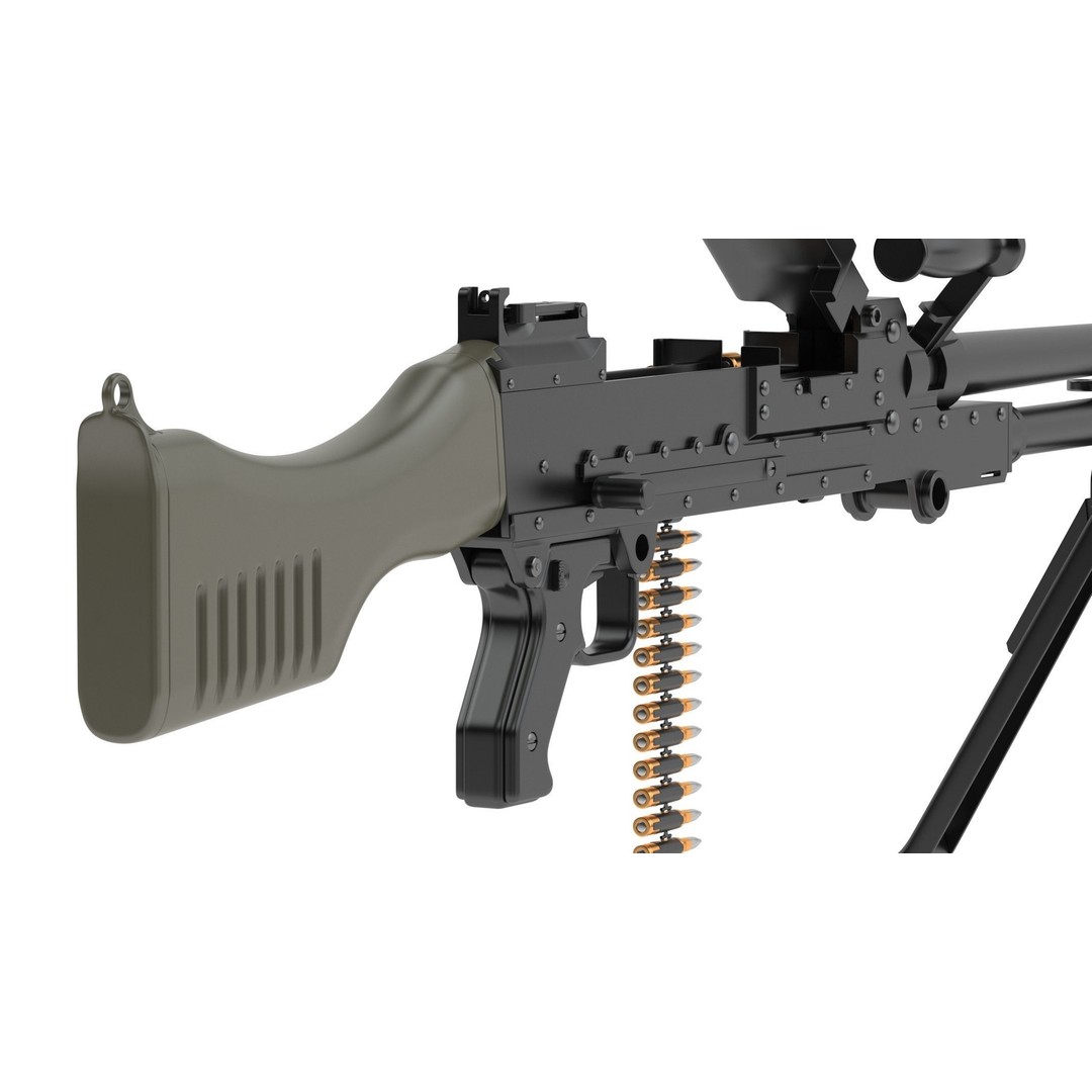 FN MAG Machine Gun 3D Model – High Poly Game Asset, FBX, OBJ, Blender - View 11