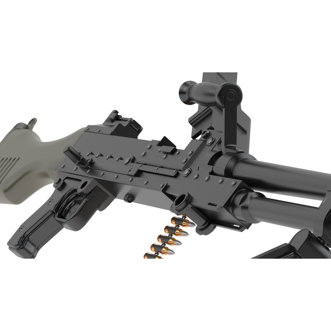 FN MAG Machine Gun 3D Model – High Poly Game Asset, FBX, OBJ, Blender - View 15
