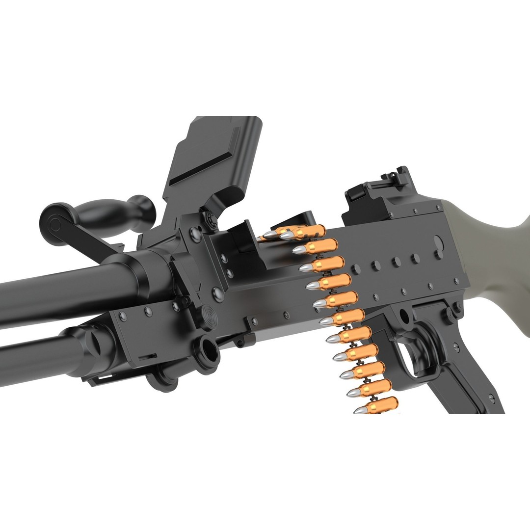 FN MAG Machine Gun 3D Model – High Poly Game Asset, FBX, OBJ, Blender - View 16