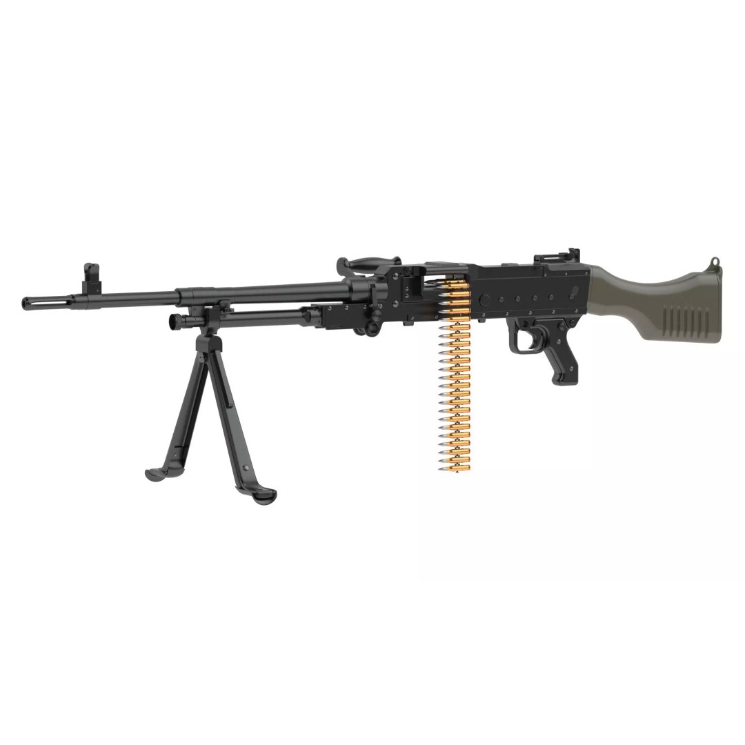 FN MAG Machine Gun 3D Model – High Poly Game Asset, FBX, OBJ, Blender - View 2
