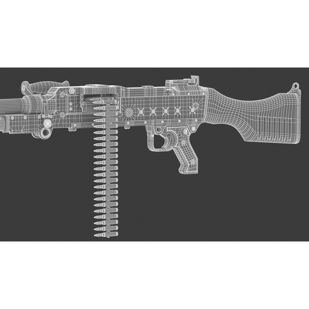 FN MAG Machine Gun 3D Model – High Poly Game Asset, FBX, OBJ, Blender - View 22