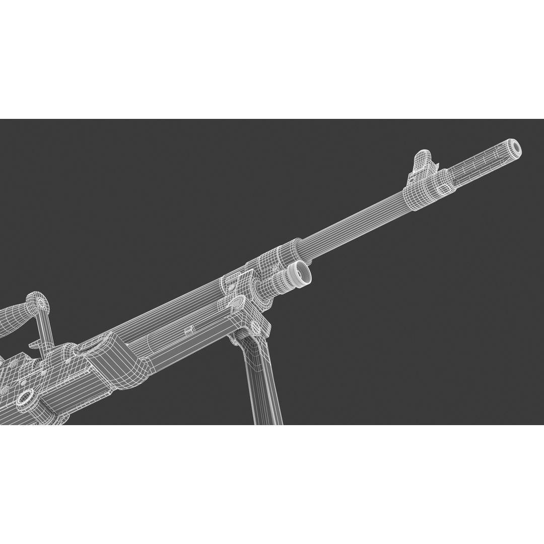 FN MAG Machine Gun 3D Model – High Poly Game Asset, FBX, OBJ, Blender - View 29