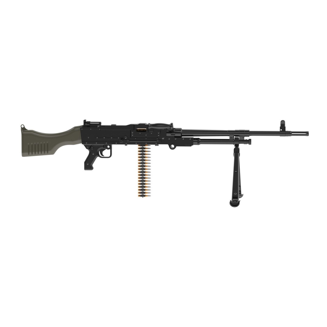 FN MAG Machine Gun 3D Model – High Poly Game Asset, FBX, OBJ, Blender - View 5