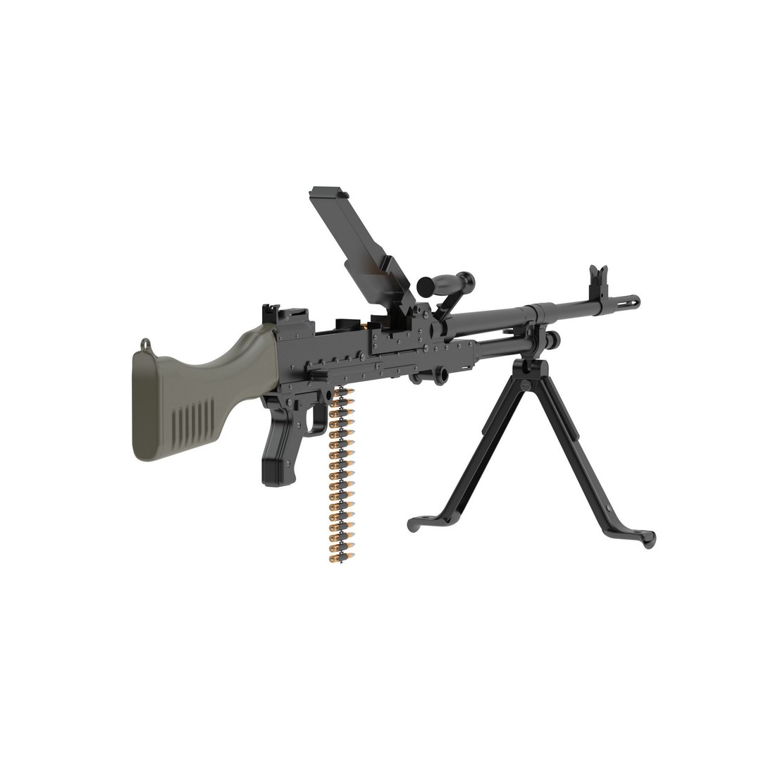 FN MAG Machine Gun 3D Model – High Poly Game Asset, FBX, OBJ, Blender - View 6