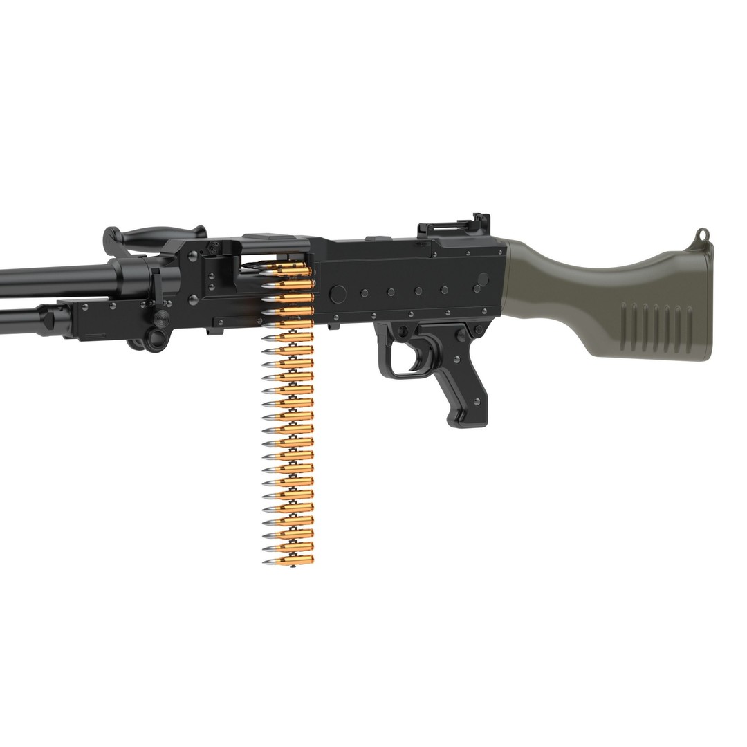 FN MAG Machine Gun 3D Model – High Poly Game Asset, FBX, OBJ, Blender - View 7