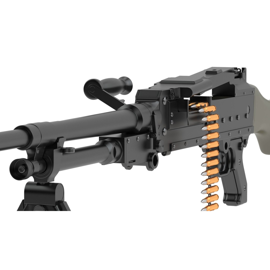 FN MAG Machine Gun 3D Model – High Poly Game Asset, FBX, OBJ, Blender - View 8