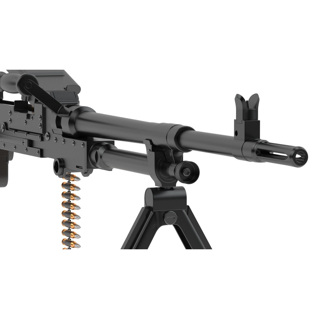 FN MAG Machine Gun 3D Model – High Poly Game Asset, FBX, OBJ, Blender - View 9