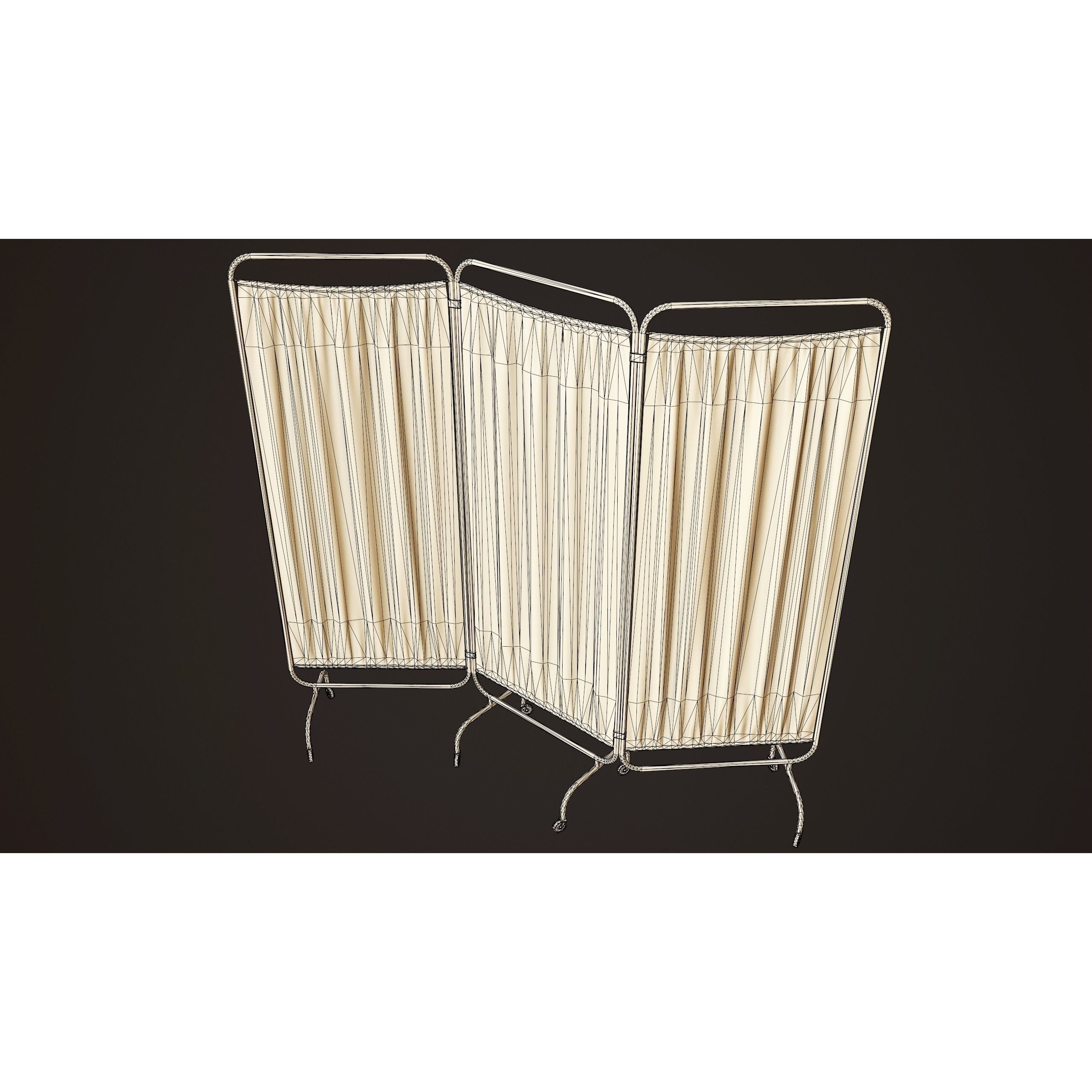 Hospital Room Divider - Low-Poly Game-Ready 3D Model