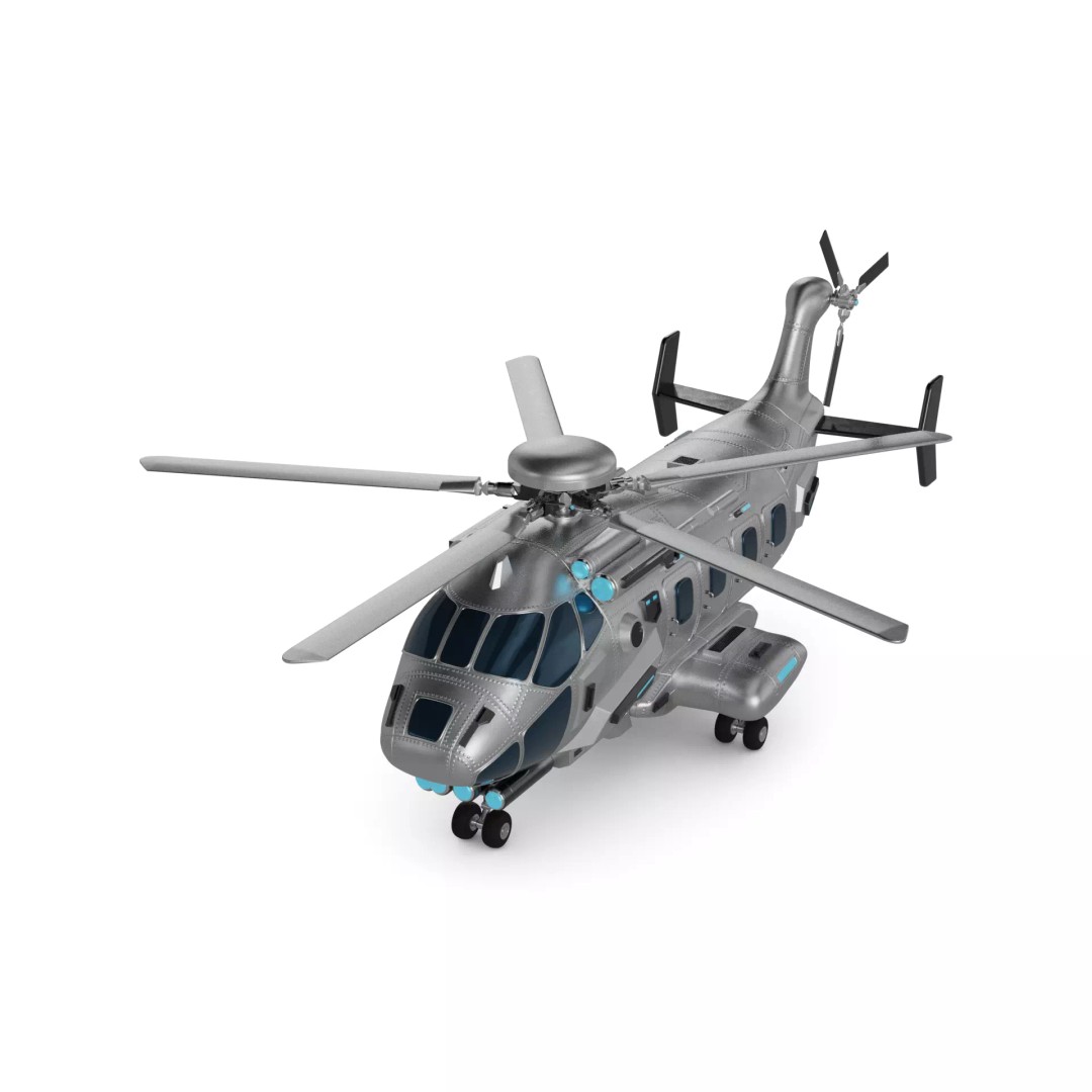 Heavy Lift Helicopter 3D Model – Futuristic Design, Game Ready FBX