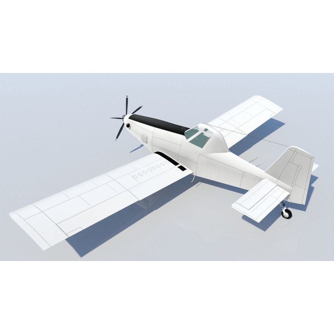 Airtractor AT802 3D Model – Low Poly Static Aircraft for Simulators - View 7