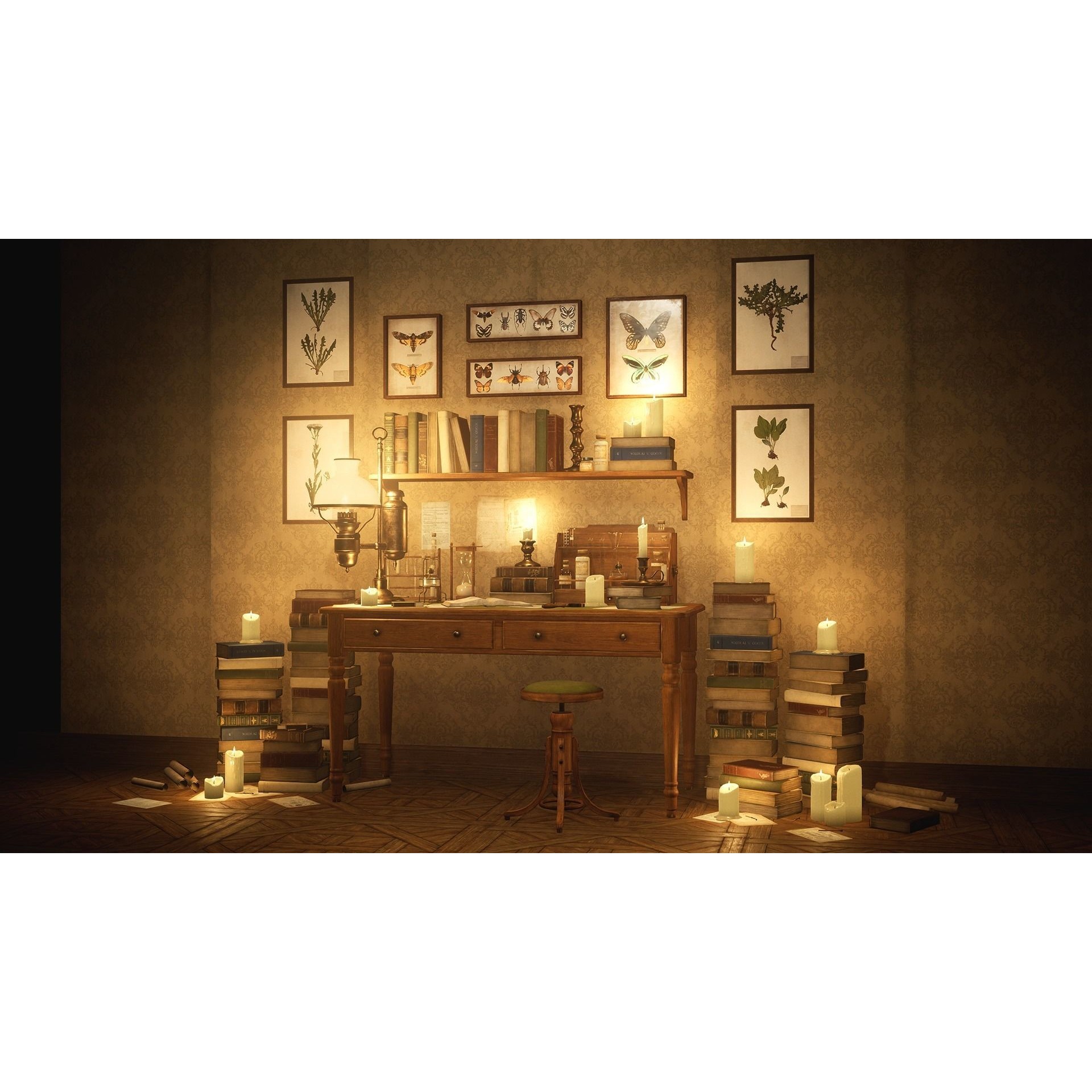 Victorian Laboratory Props Pack - Low-Poly Game-Ready 3D Model - View 10