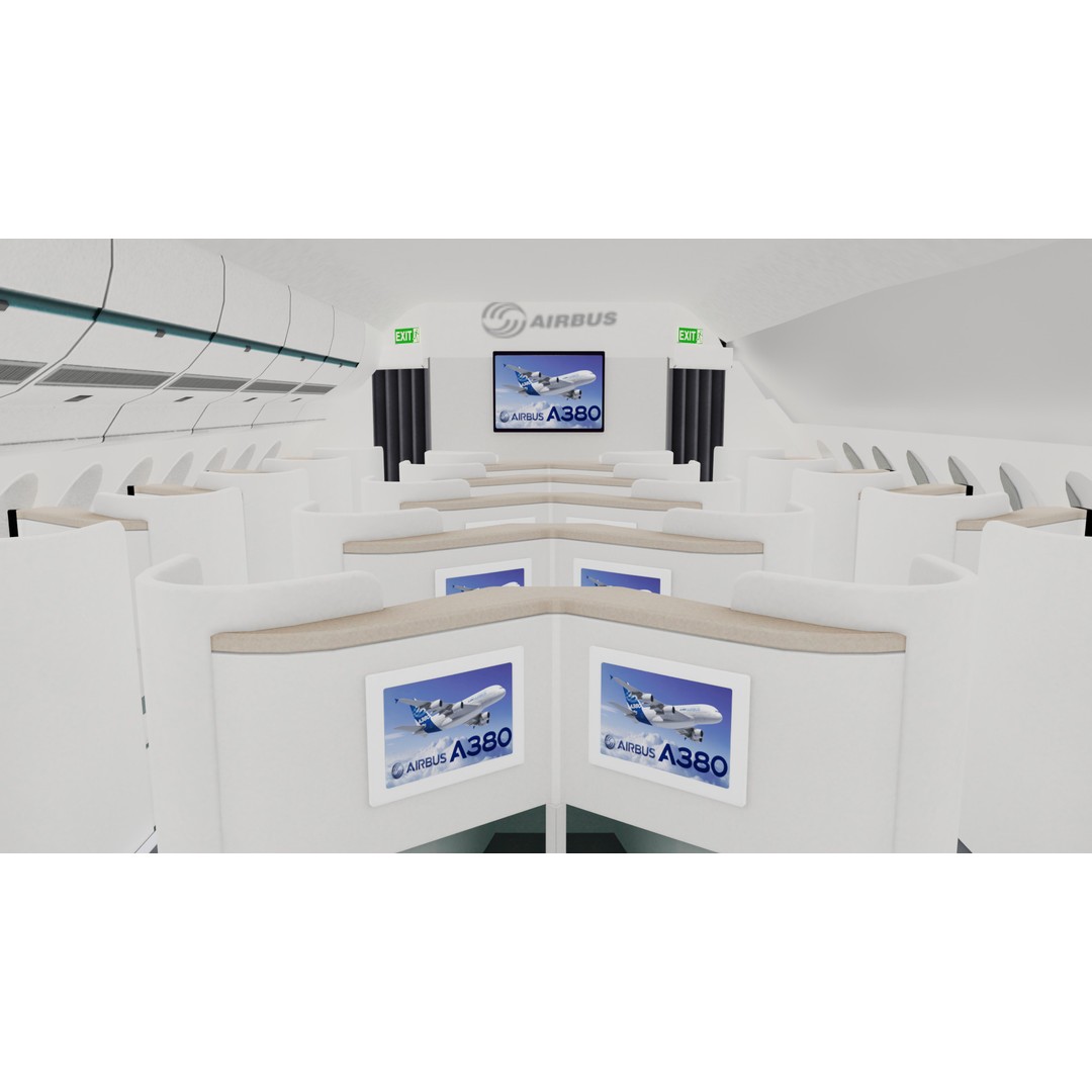 Airbus A380 3D Model – Ultra Realistic Aircraft with Full Interior - View 15