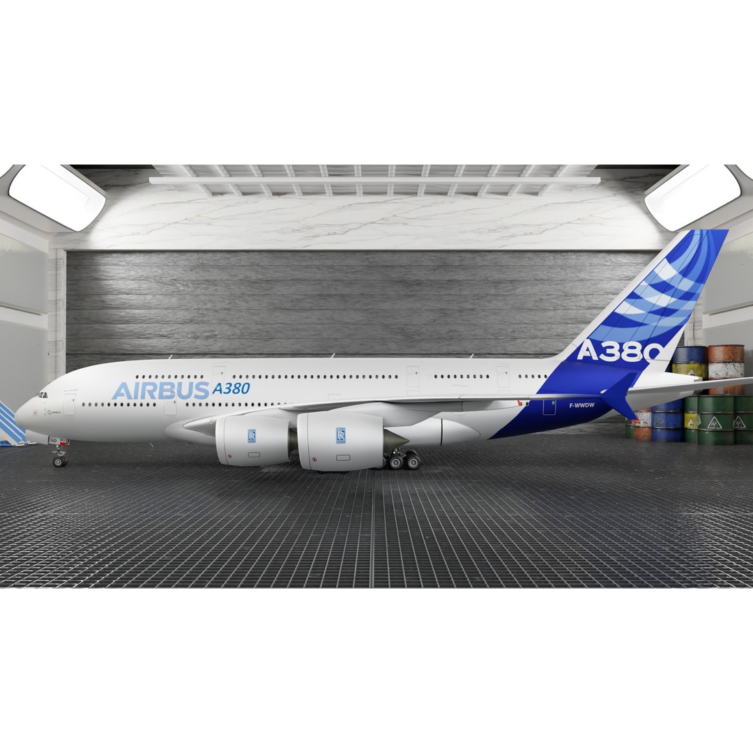 Airbus A380 3D Model – Ultra Realistic Aircraft with Full Interior - View 21