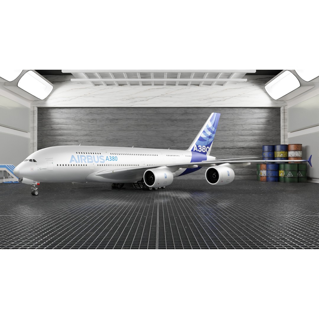 Airbus A380 3D Model – Ultra Realistic Aircraft with Full Interior - View 3