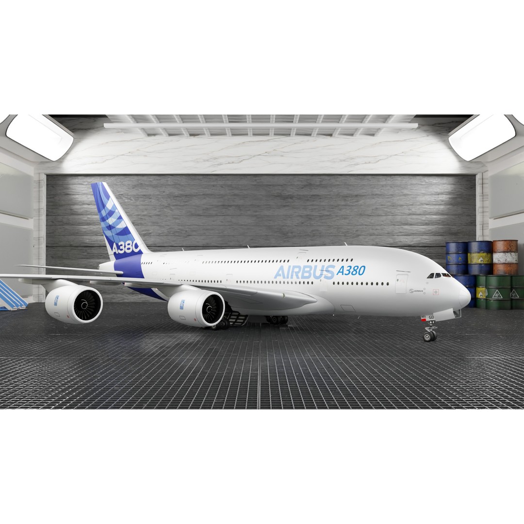 Airbus A380 3D Model – Ultra Realistic Aircraft with Full Interior - View 6