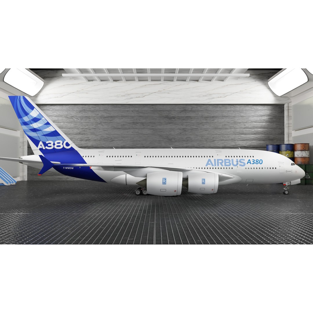 Airbus A380 3D Model – Ultra Realistic Aircraft with Full Interior - View 7