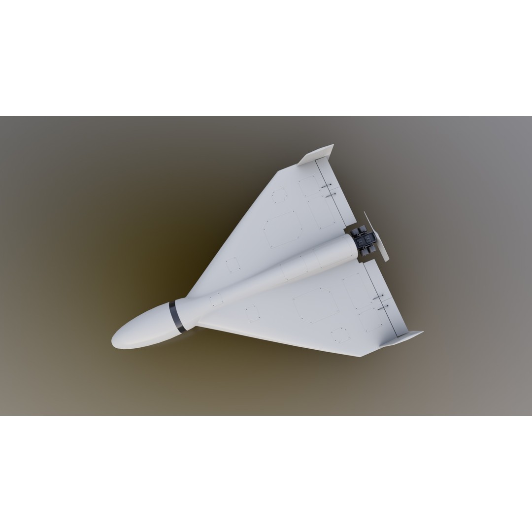 Shahed-136 Drone 3D Model – Low Poly Game Ready Asset, FBX, OBJ - View 10