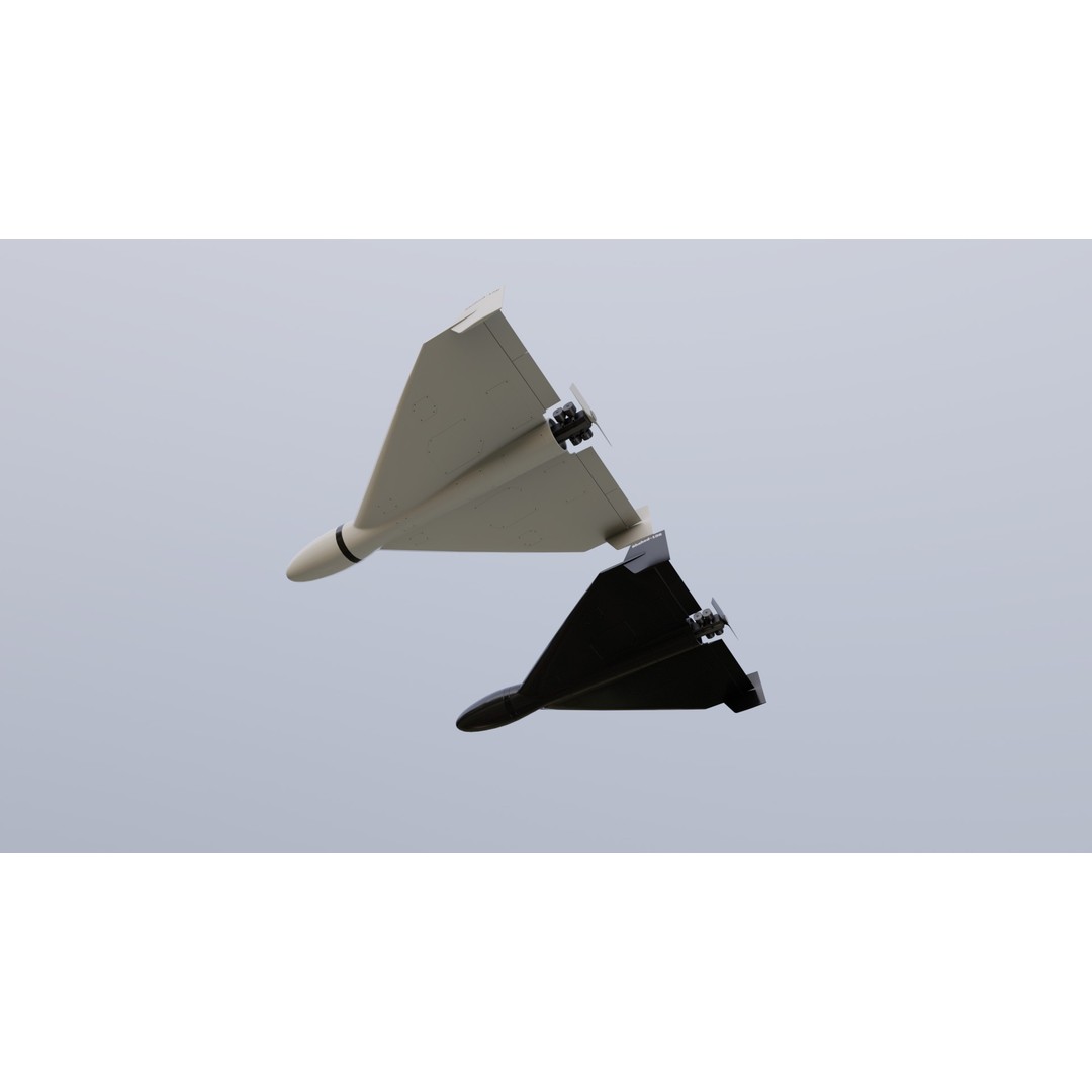 Shahed-136 Drone 3D Model – Low Poly Game Ready Asset, FBX, OBJ - View 12
