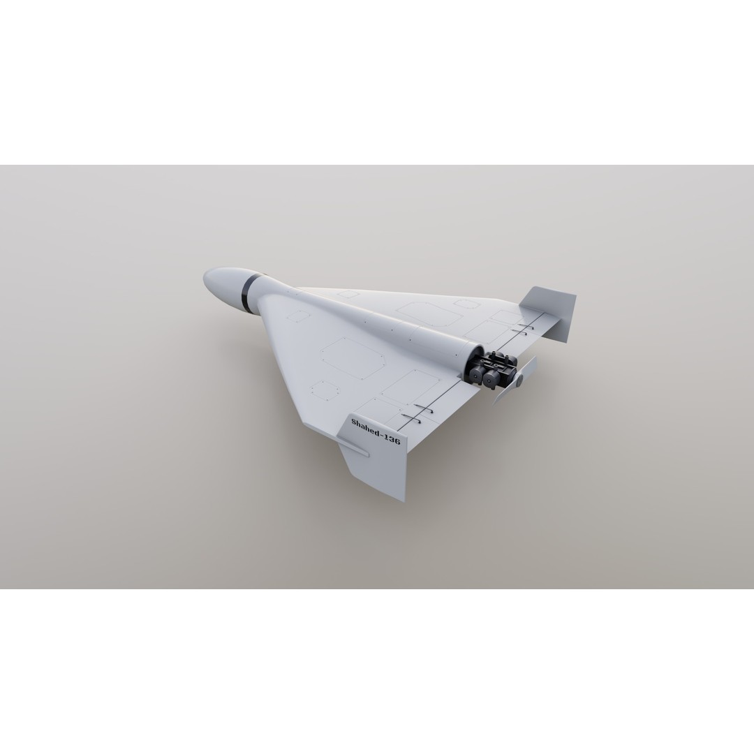 Shahed-136 Drone 3D Model – Low Poly Game Ready Asset, FBX, OBJ - View 13