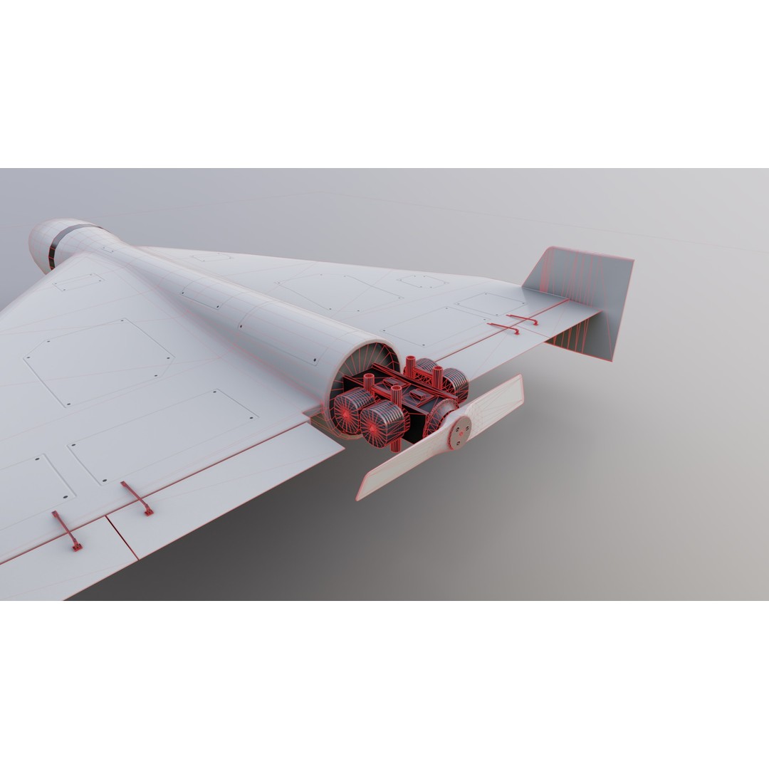 Shahed-136 Drone 3D Model – Low Poly Game Ready Asset, FBX, OBJ - View 18