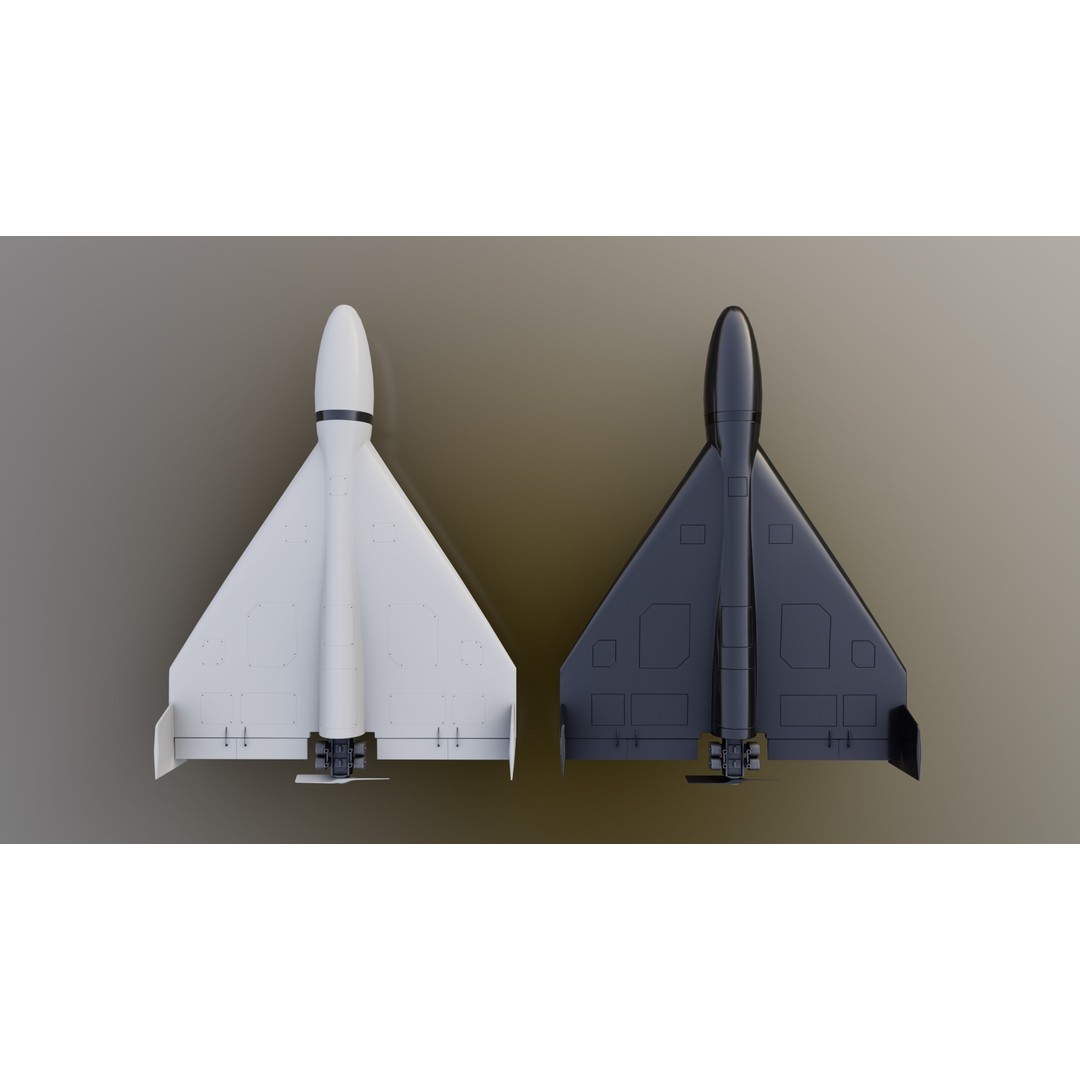 Shahed-136 Drone 3D Model – Low Poly Game Ready Asset, FBX, OBJ - View 5