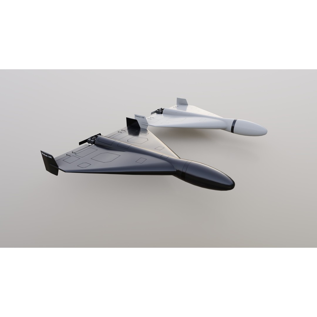 Shahed-136 Drone 3D Model – Low Poly Game Ready Asset, FBX, OBJ - View 9