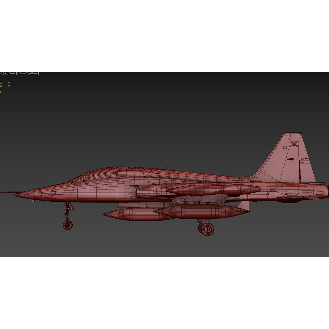 F-5B Freedom Fighter 3D Model – PBR Game-Ready Aircraft, FBX