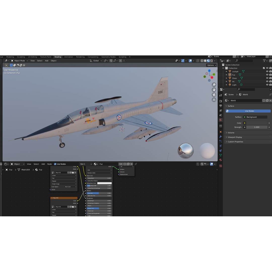 F-5B Freedom Fighter 3D Model – PBR Game-Ready Aircraft, FBX - View 22