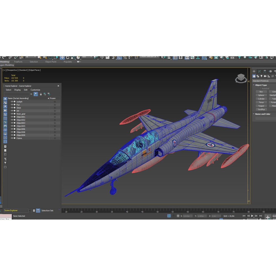 F-5B Freedom Fighter 3D Model – PBR Game-Ready Aircraft, FBX - View 24