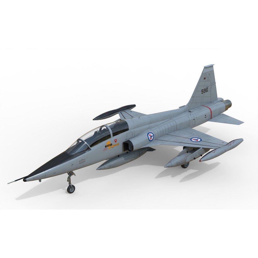 F-5B Freedom Fighter 3D Model – PBR Game-Ready Aircraft, FBX - View 3