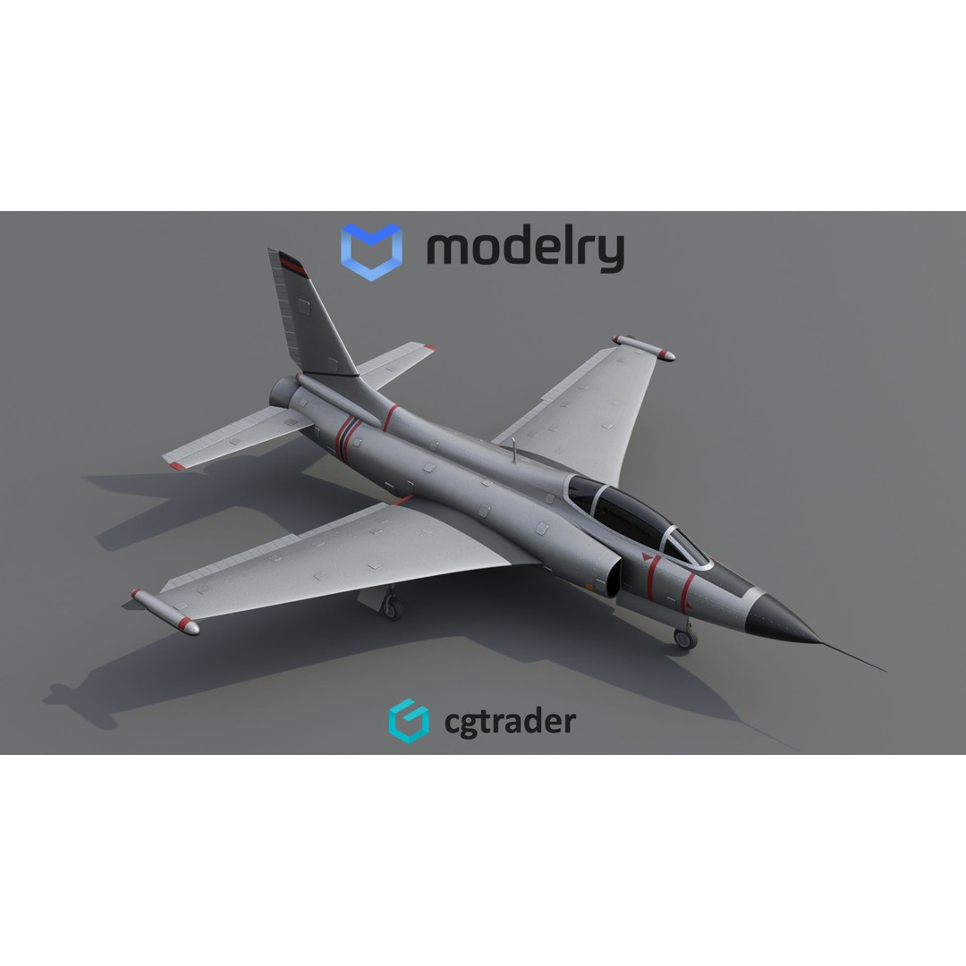 Multirole Fighter 3D Model – High Poly Military Aircraft, FBX - View 3
