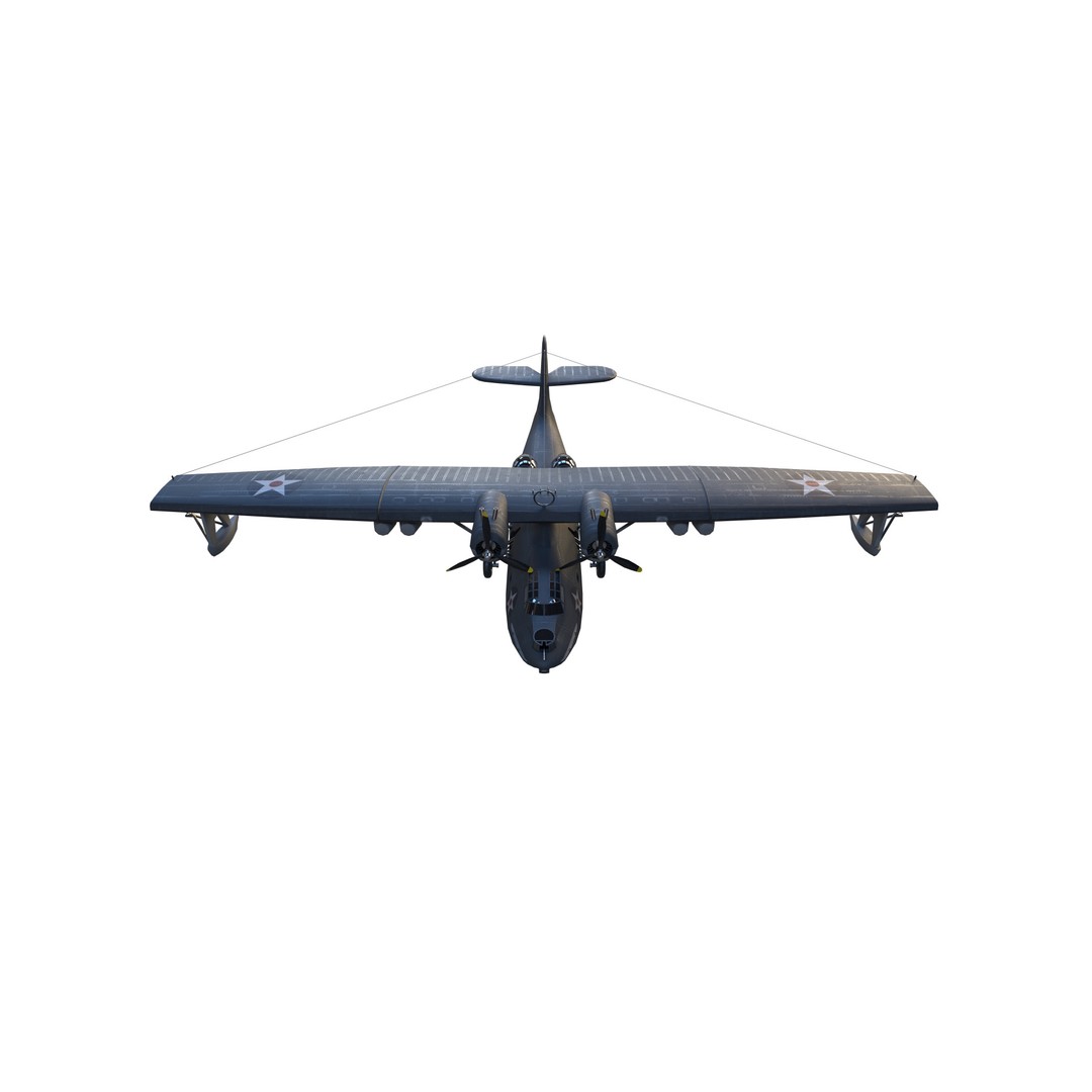 PBY-5 Catalina 3D Model – Low Poly Aircraft with PBR Textures - View 4