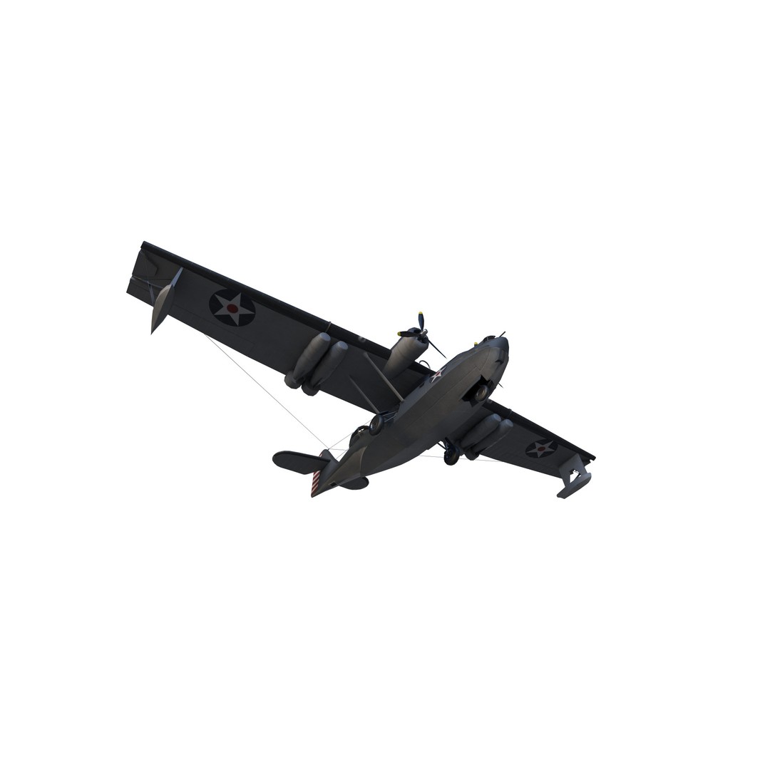 PBY-5 Catalina 3D Model – Low Poly Aircraft with PBR Textures - View 5