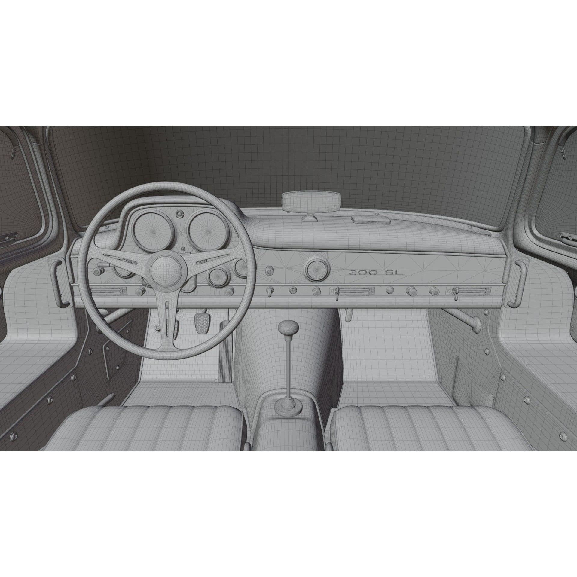 1954 Mercedes 300SL - High-Poly Game-Ready 3D Model