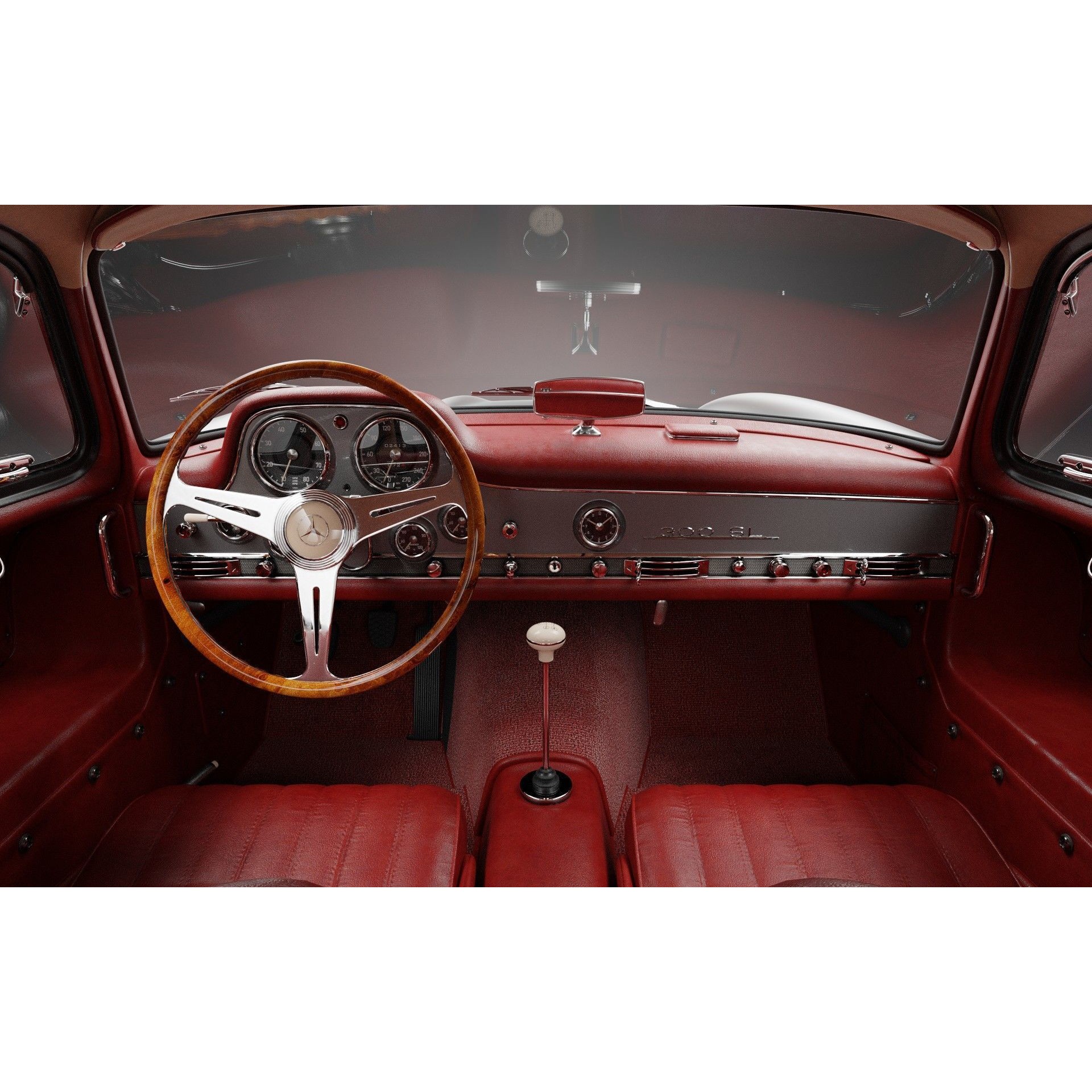 1954 Mercedes 300SL - High-Poly Game-Ready 3D Model - View 10