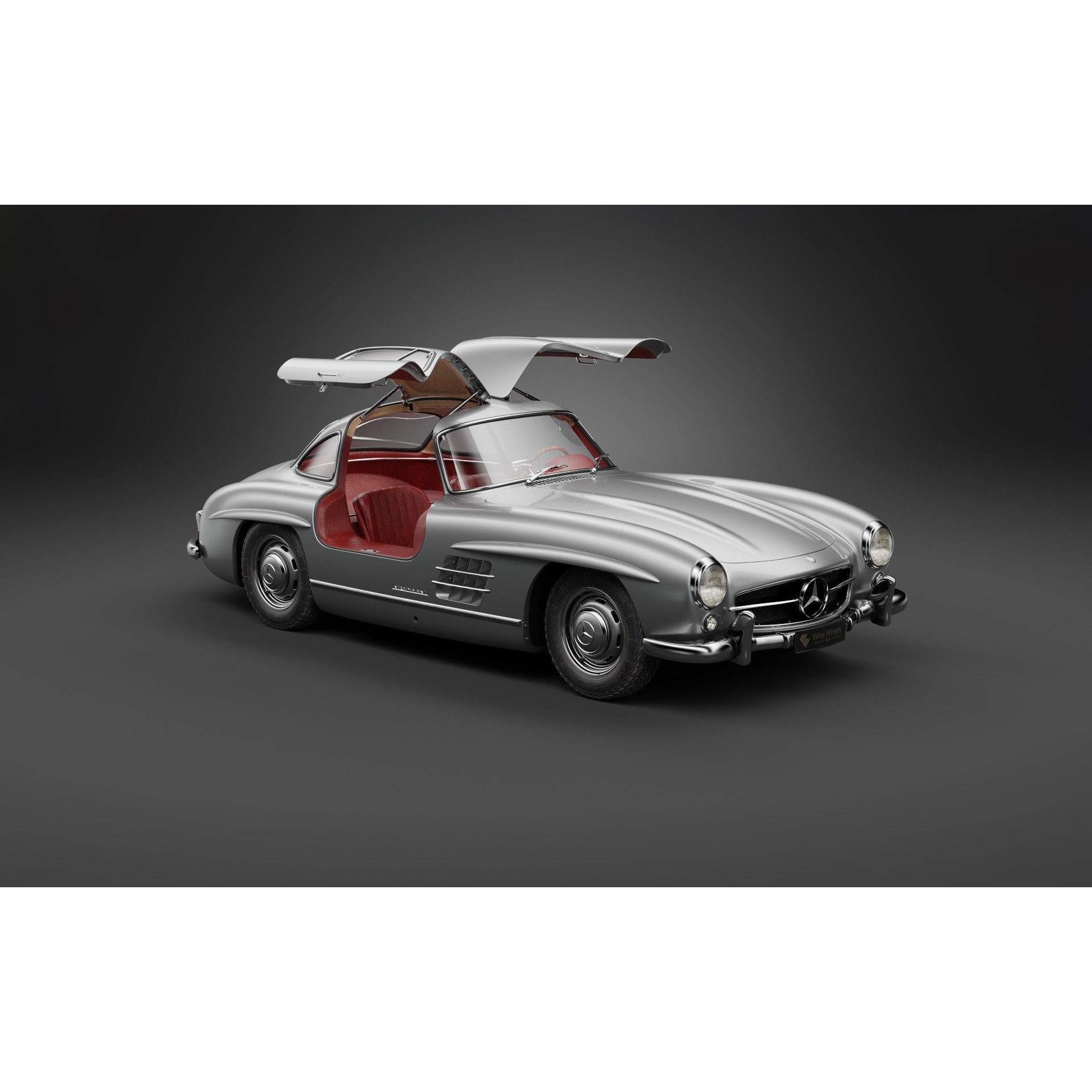 1954 Mercedes 300SL - High-Poly Game-Ready 3D Model - View 4