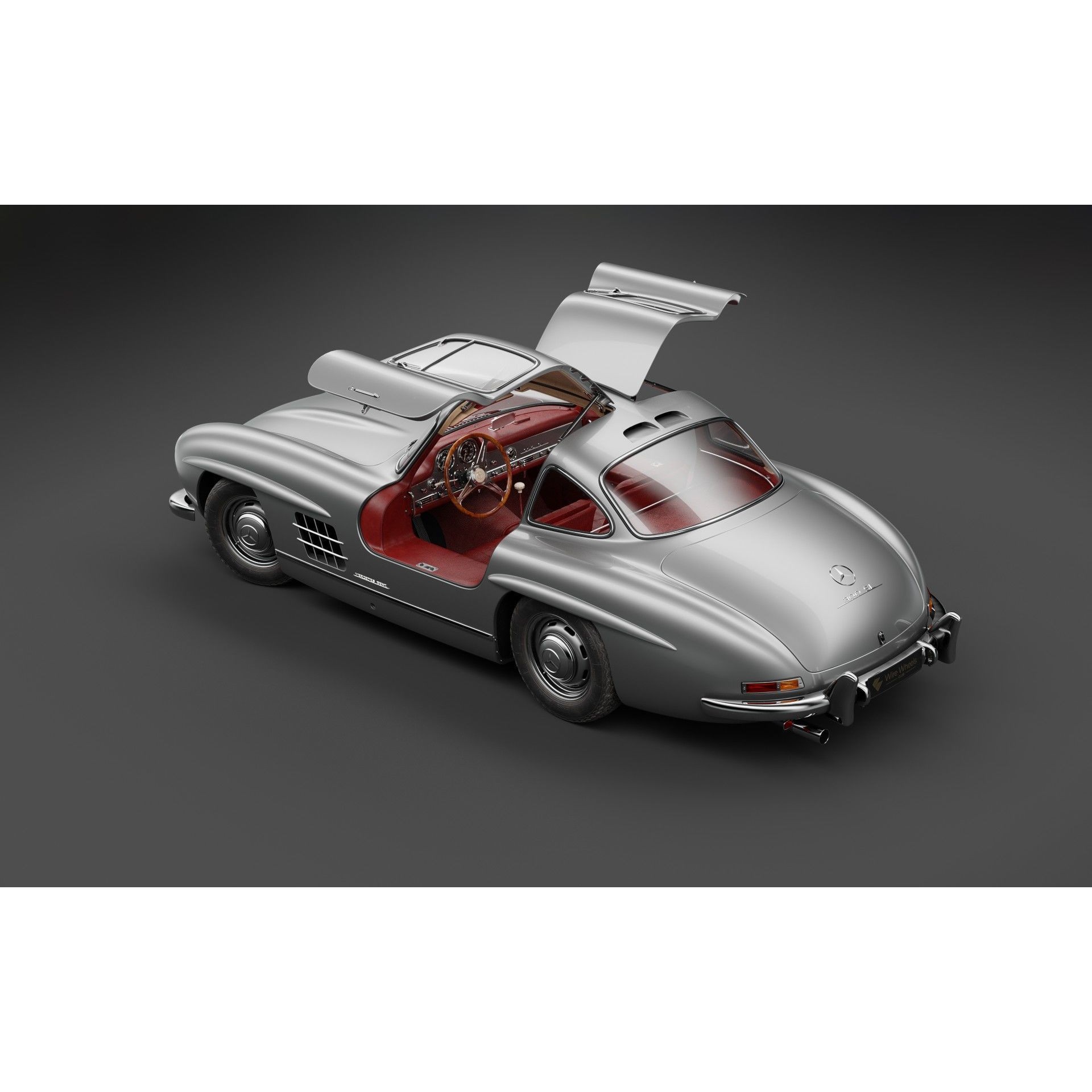 1954 Mercedes 300SL - High-Poly Game-Ready 3D Model - View 6