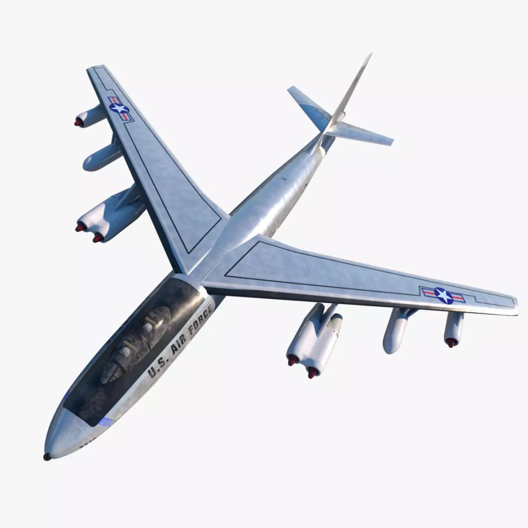 B-47E Stratojet 3D Model – High Poly Military Aircraft, FBX - View 2