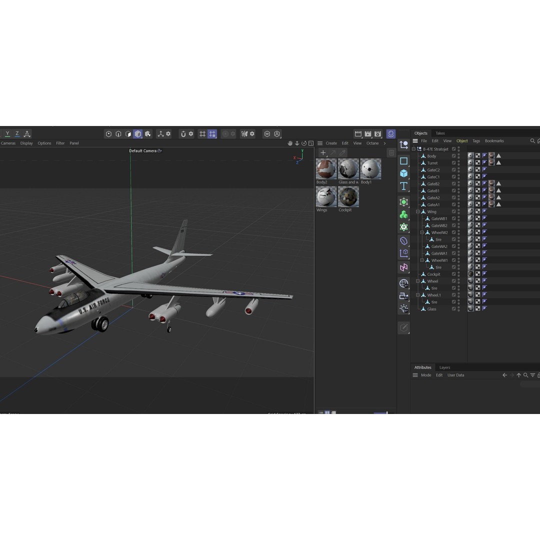 B-47E Stratojet 3D Model – High Poly Military Aircraft, FBX - View 21