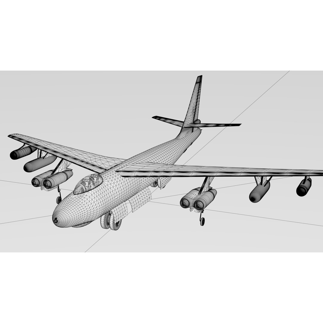 B-47E Stratojet 3D Model – High Poly Military Aircraft, FBX - View 4
