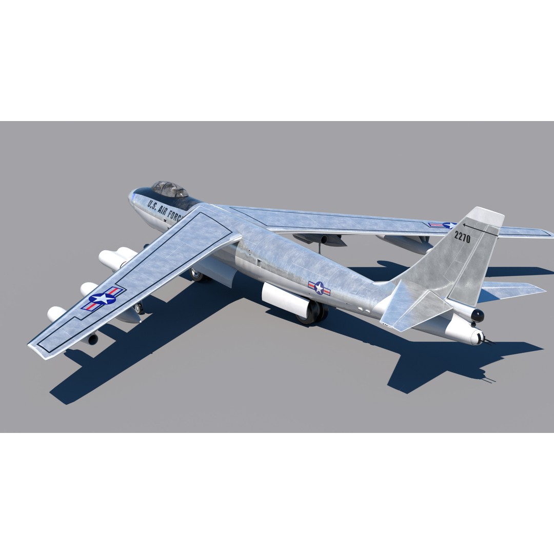 B-47E Stratojet 3D Model – High Poly Military Aircraft, FBX - View 5