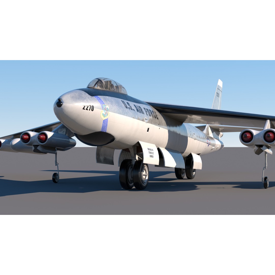 B-47E Stratojet 3D Model – High Poly Military Aircraft, FBX - View 7